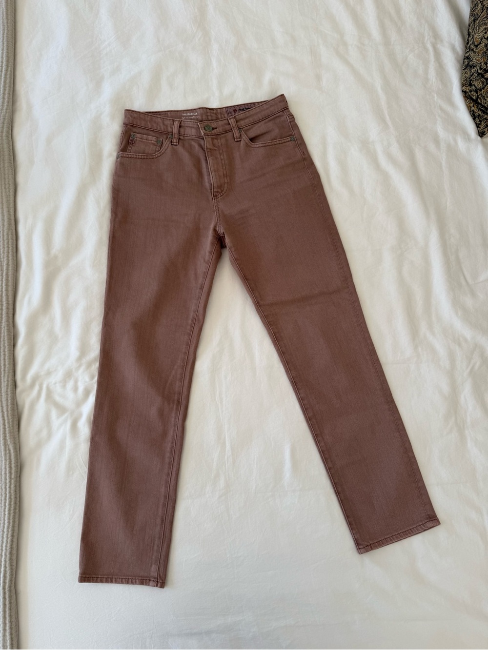 AG jeans Isabelle Women's Straight-Leg Jeans in a muted dusty rose - size 27